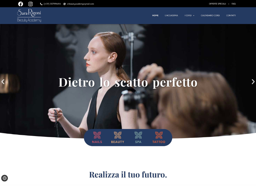 website for milan-based beauty academy